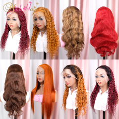 Ready-Made Colored 13x4 Lace Front Wig 150% Density Human Hair Wig