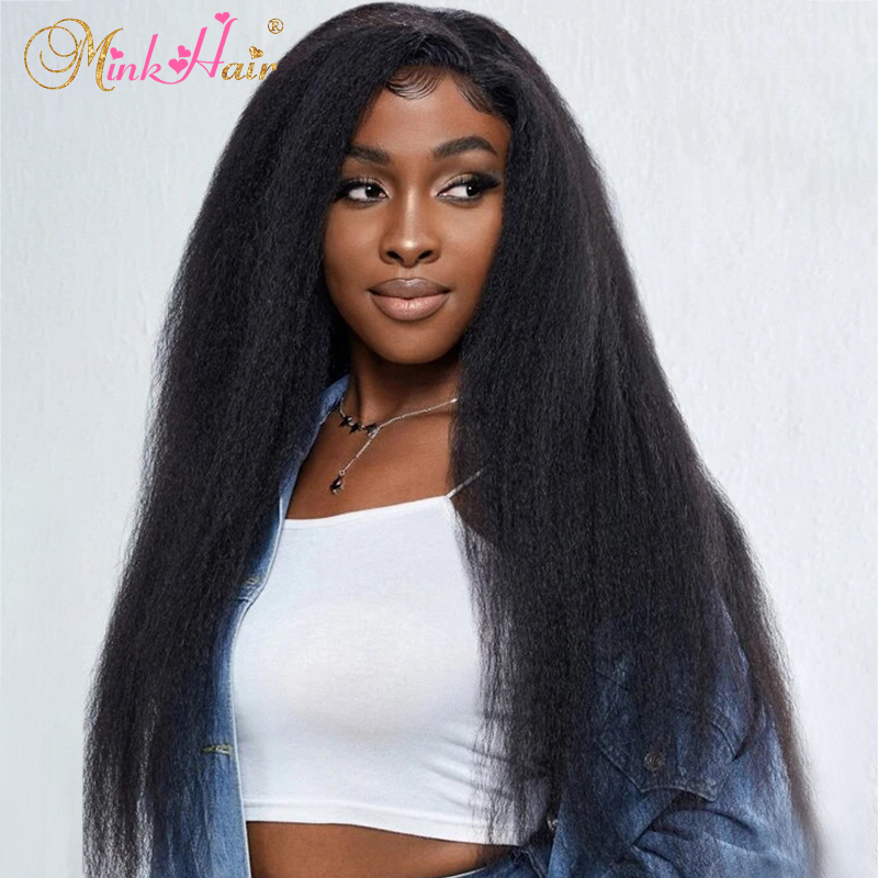 Kinky Straight Lace Wig 4x4 5x5 6x6 7x7 Closure Wig 13x4 13x6 Full Frontal Wig HD And Transparent Lace 100% Human Raw Mink Hair