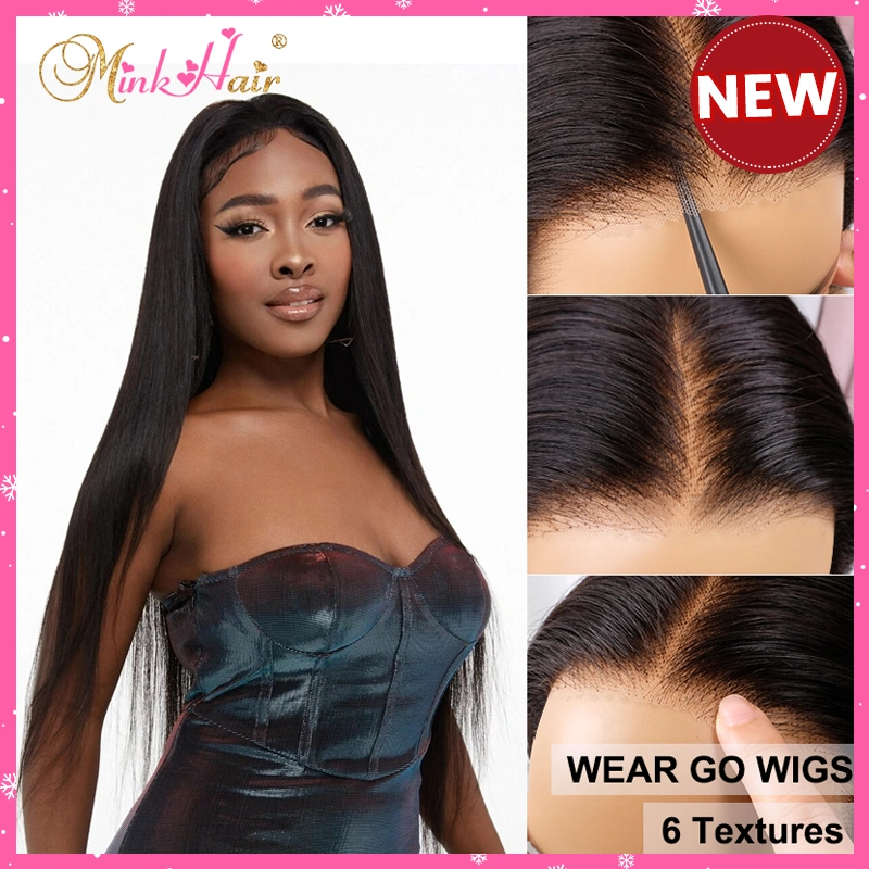 New Wear Go Wigs Bleached Knots Glueless Transparent Lace Full Frontal Wigs Closure Wigs