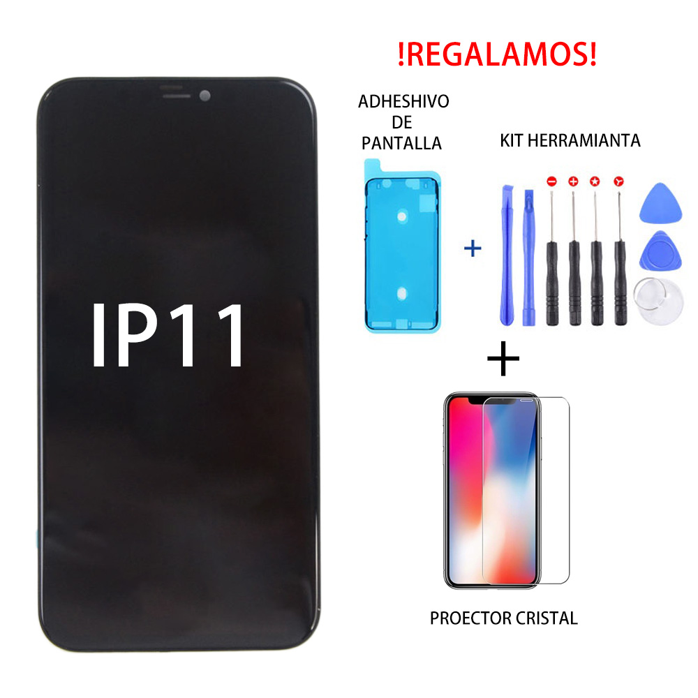 Pantalla LCD y Táctil para Iphone 11 - Negro - con Componentes - Repuestos  Fuentes