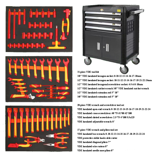 EV Vehicle Repair Tools Cabinet 1000V VDE Insulated Tool Combo