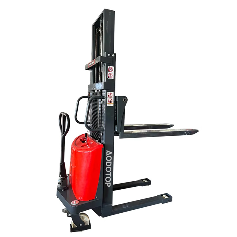 Semi-electric Stacker Self Lift Rider Electric Stacker 1500kg 2000kg with 3.5m Lifting for warehouse equipment