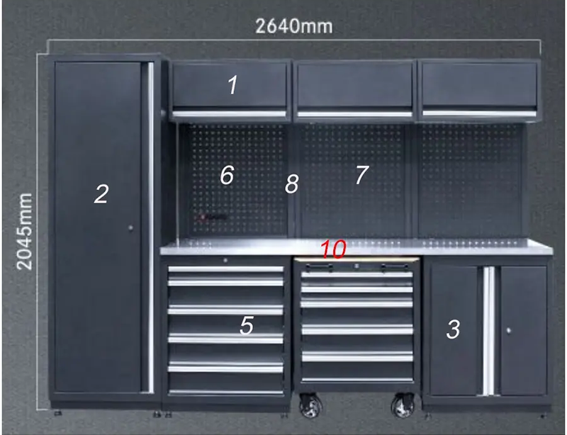 Hand Tools Cabinet Combination Garage Removable Large Workshop Toolbox Combination