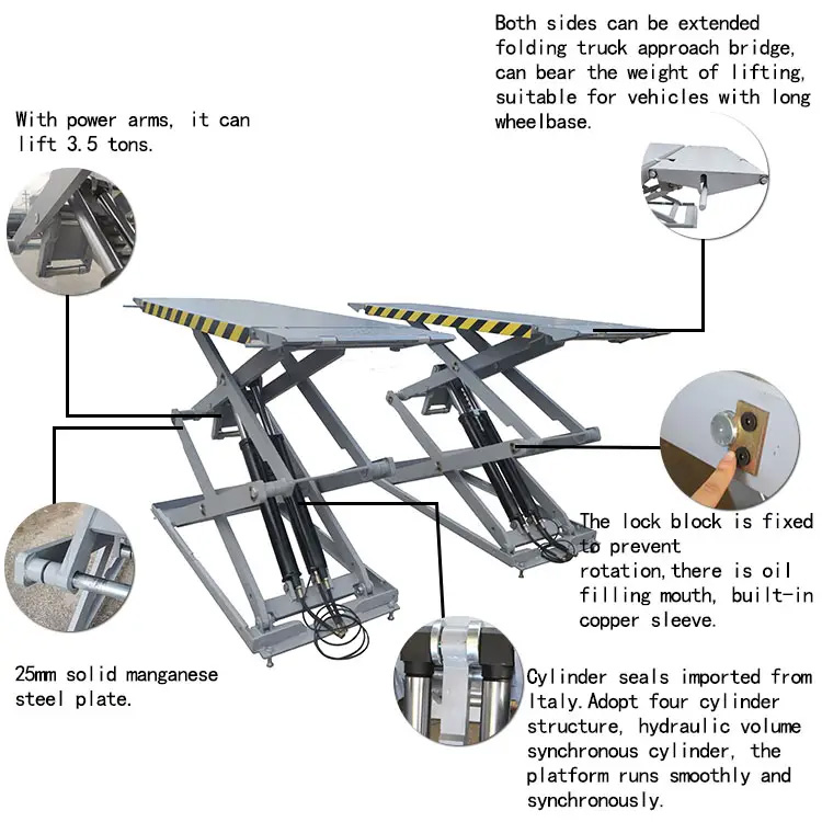 Ultra Thin Scissor Lift Full Rise Scissor Hoist