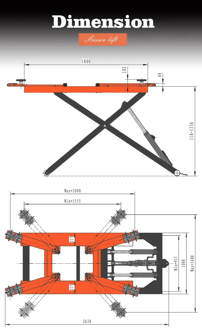Portable Movable AD-M3000A Scissor Car lift