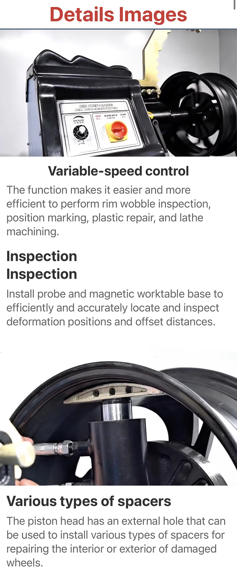 3 Cylinders Automaitc Alloy Tire Rim Repair Straightener