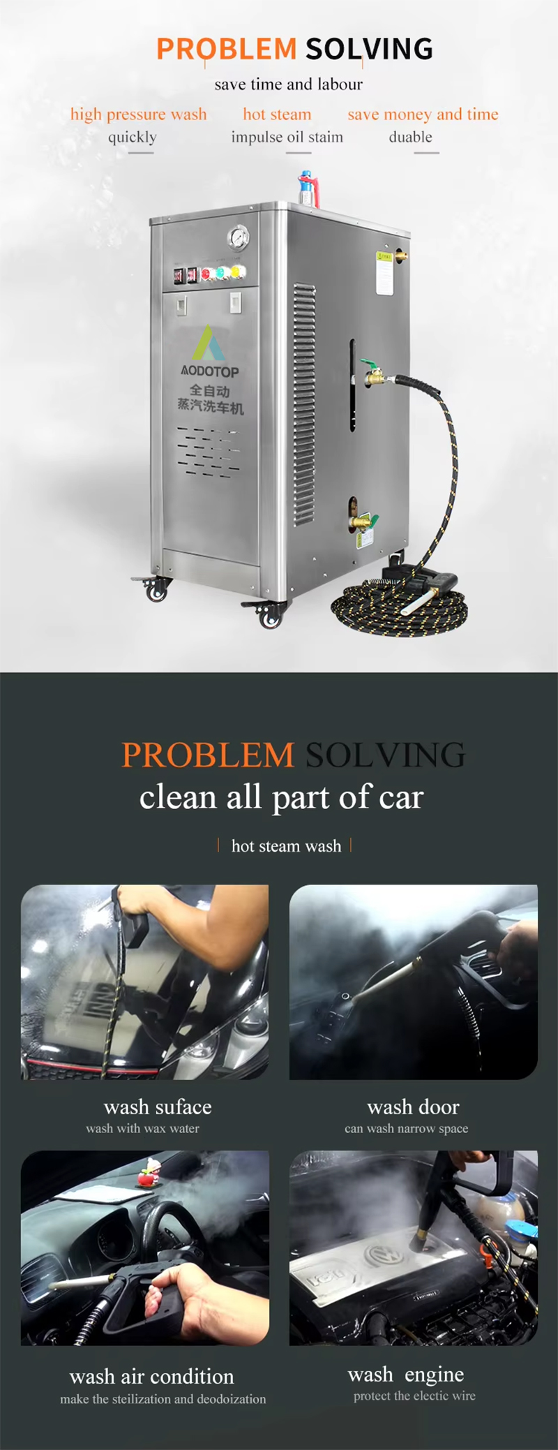 Steam Car Washing Machine Vehicle High Press Washer