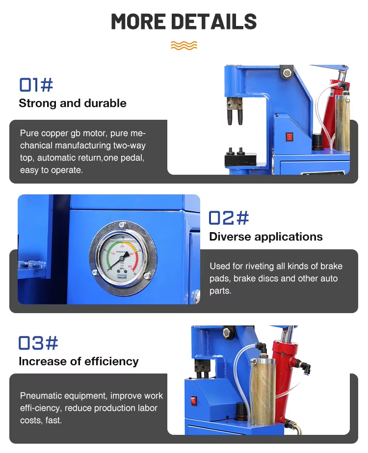 Pneumatic Heavy Duty Brake Pad Riveting Machine