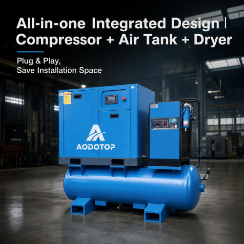 All in One 7.5kw 15kw 22kw 8-16 Bar Industrial Integrated Screw Air Compressor for Laser Cutting 4 in 1 Screw Compressor with Air Tank Air Dryer