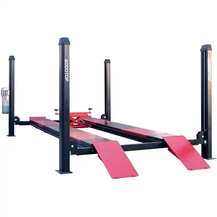 4000kg Four Post Car Lift with Electric Trolley for Wheel Alignment Garage
