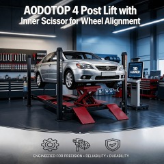 4000kg Four Post Car Lift with Electric Trolley for Wheel Alignment Garage