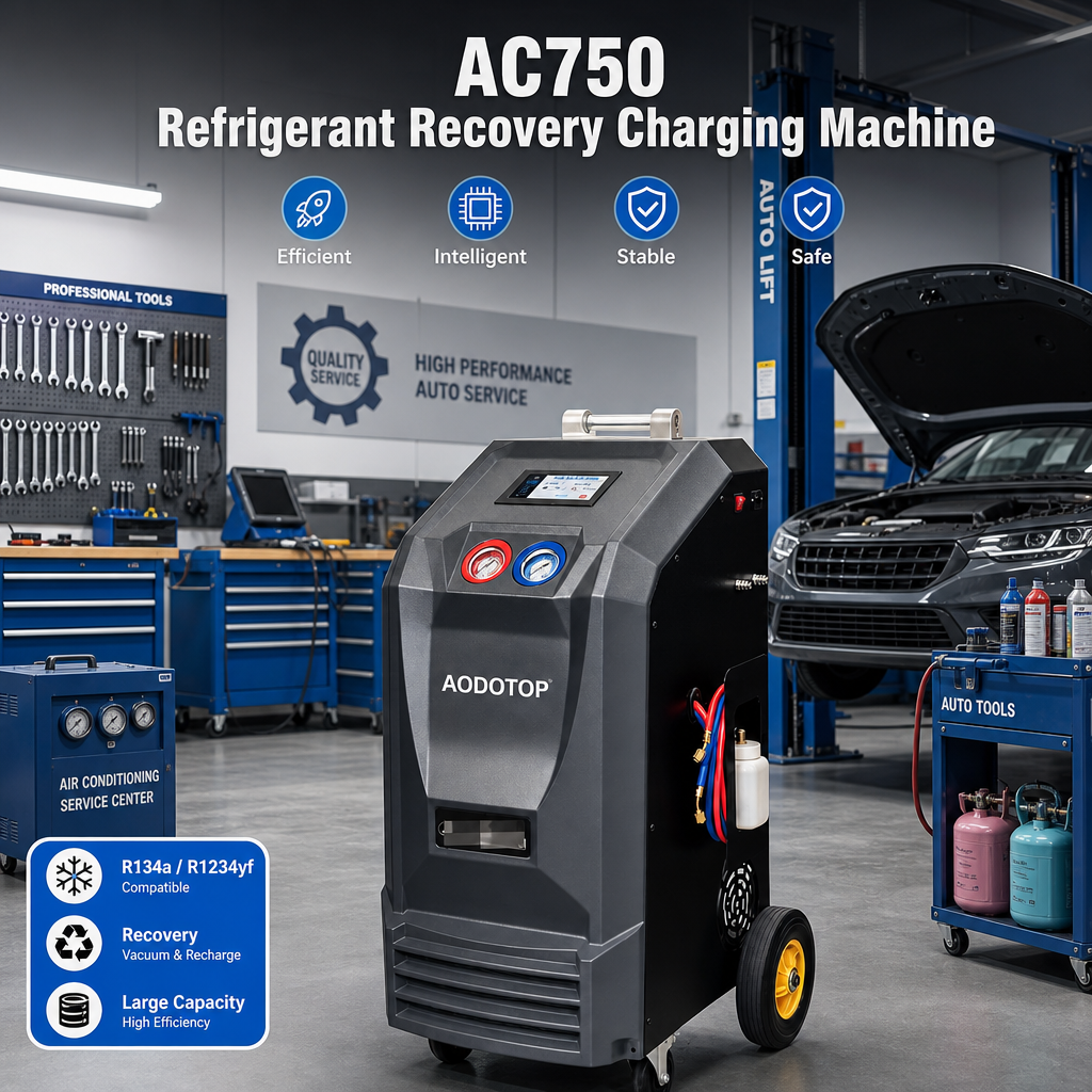 New Auto Air Conditional Recycling Recharging Flushing Refrigerant AC Recovery Machine Equipment