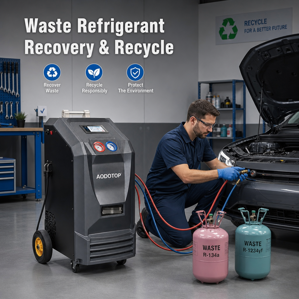 New Auto Air Conditional Recycling Recharging Flushing Refrigerant AC Recovery Machine Equipment