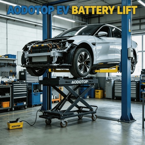 Portable Hydraulic Lift for EV Battery Removal and Maintenance