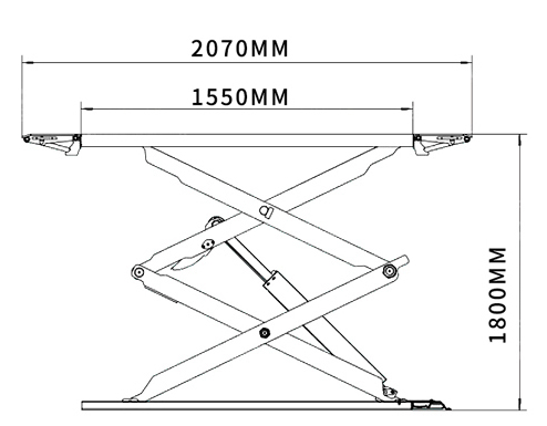 3500kg Scissor Type Hydraulic Ultra-Thin Scissors Car Lift with Lifting Height 1990mm