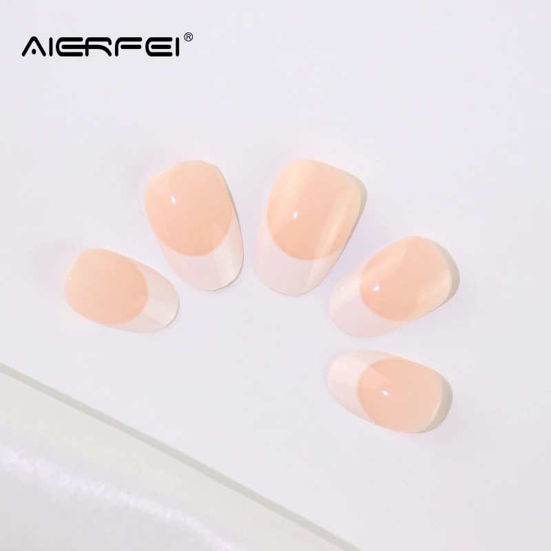 AIERFEI Q956 24pcs French oval nails