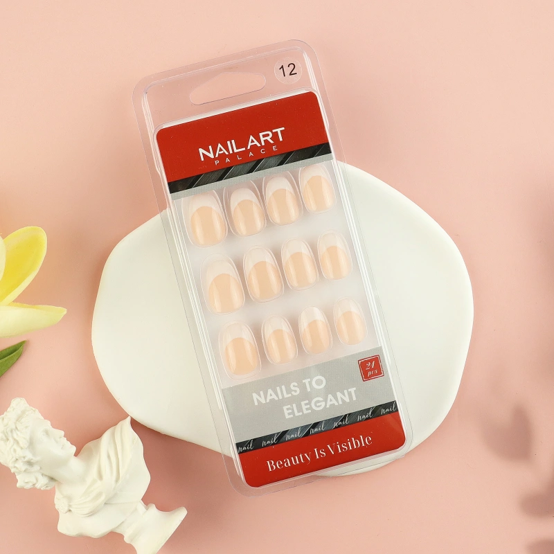 AIERFEI Q956 24pcs French oval nails
