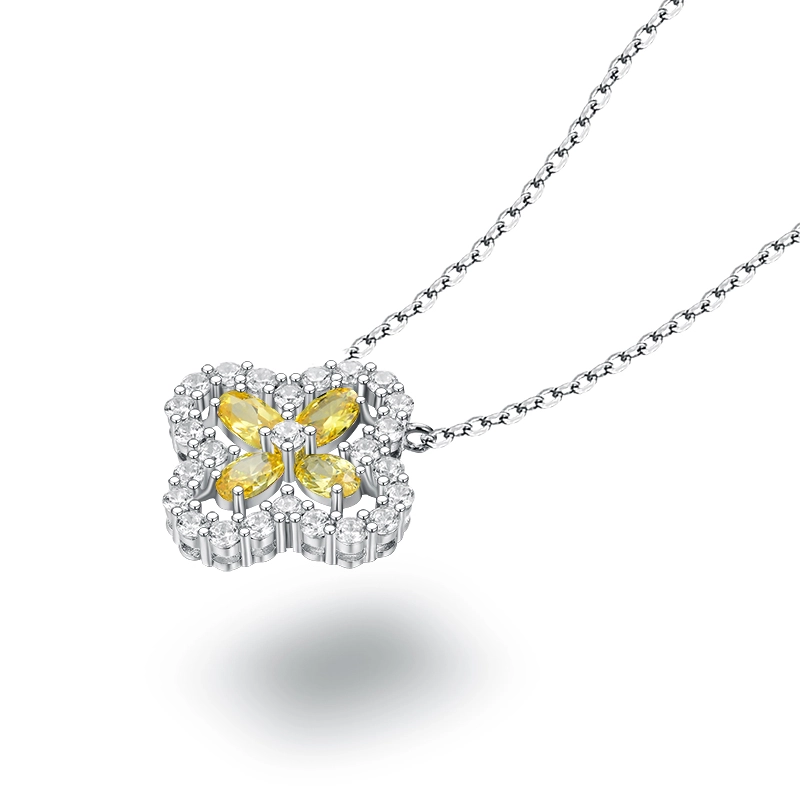 Multicolored Four-Leaf Silver Pendant: Modern Elegance Meets Classic Charm KD-C-P13-A4