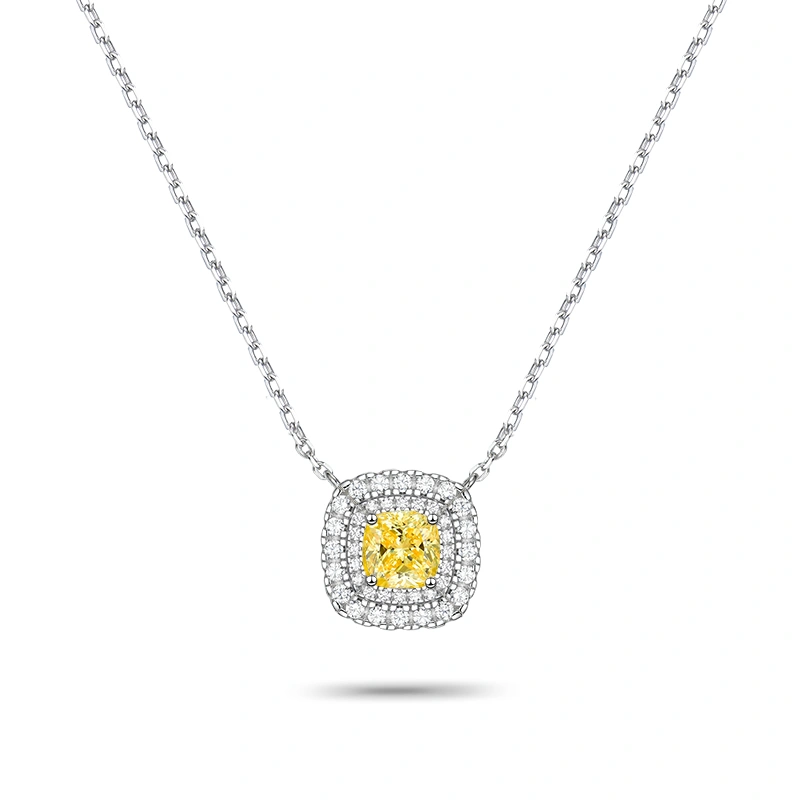 moissanite silver necklace