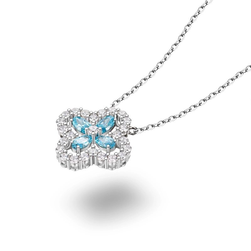 Multicolored Four-Leaf Silver Pendant: Modern Elegance Meets Classic Charm KD-C-P13-A4