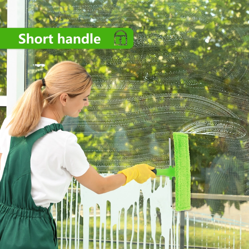 Window Squeegee Cleaner,2 in 1 Window Cleaning Tool with 67'' Telescopic Window Cleaning Tool Indoor/Outdoor High Window Car Glass