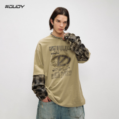 #OVDY 24SS Camouflage stitching fake two-piece long sleeves