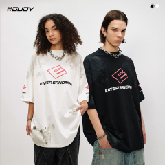 #OVDY 24SS Summer New Short Sleeve Heavy Industry Paint Foam Printing 260 g Half Sleeve