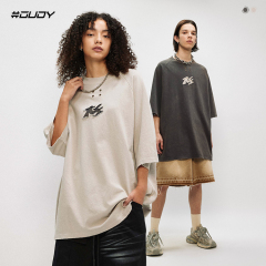 #OVDY 24SS Patch embroidery frayed splicing short sleeves