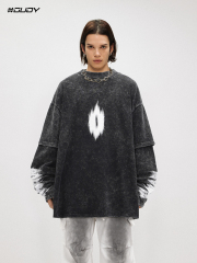 #OVDY 24SS Wash water and make old fake two-piece long sleeves