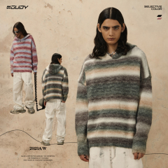 #OVDY 23FW Striped hooded sweater