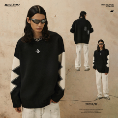 #OVDY 23FW Patch printed round neck sweater