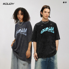 #OVDY 24SS Summer carnival theme washed retro old printed short sleeves