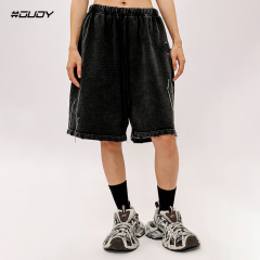 #OVDY 24SSEmbroidered logo chain decorative design retro worn washed shorts