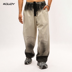 #OVDY 24SS Design paratroopers' trousers with dirt and pleats by waste soil wind spray painting