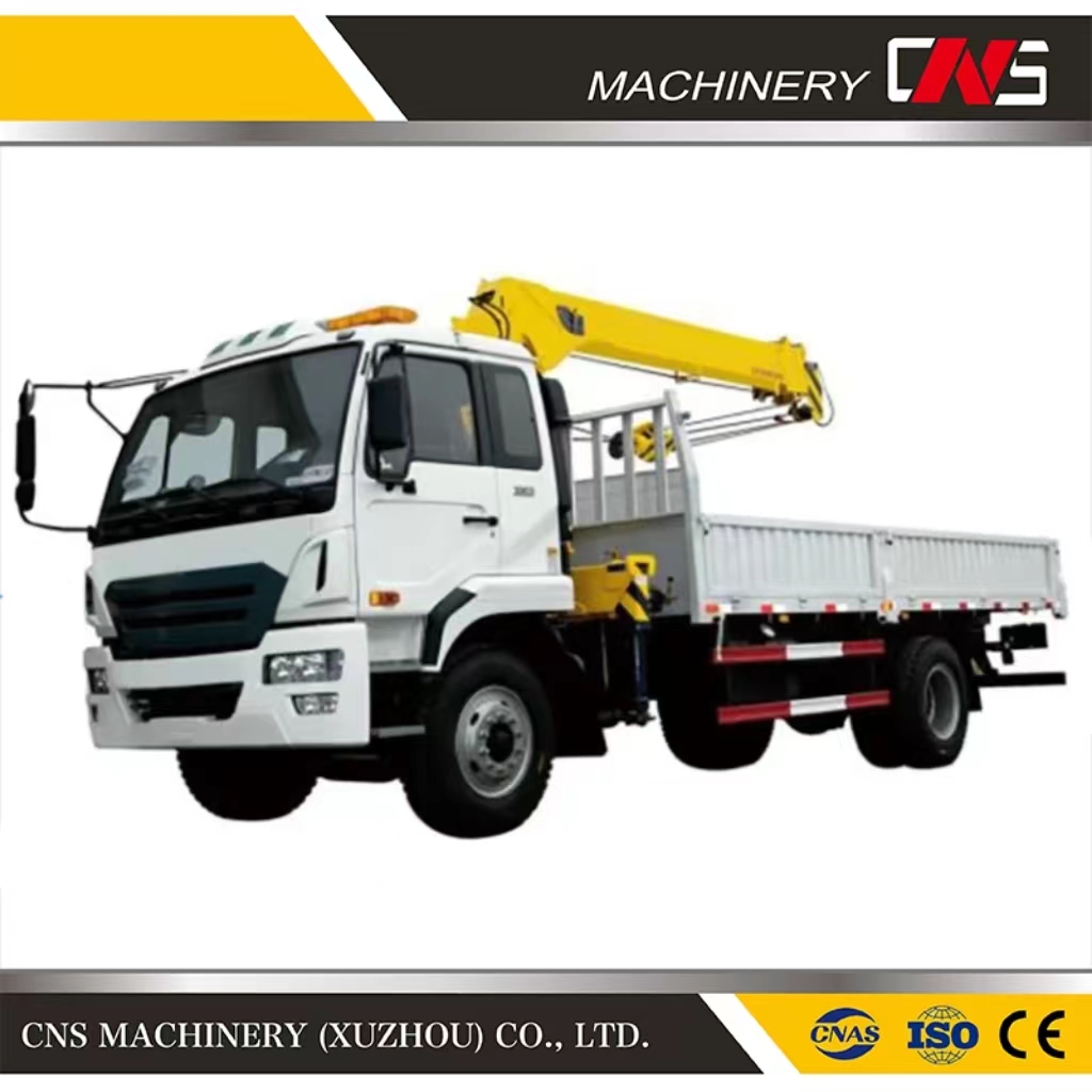 Appropriate for 6 Wheels 4X4 4WD Full Wheels Lorry 2 Ton Truck-Mounted Straight Telescopic Arm Stiff Boom Crane for Truck