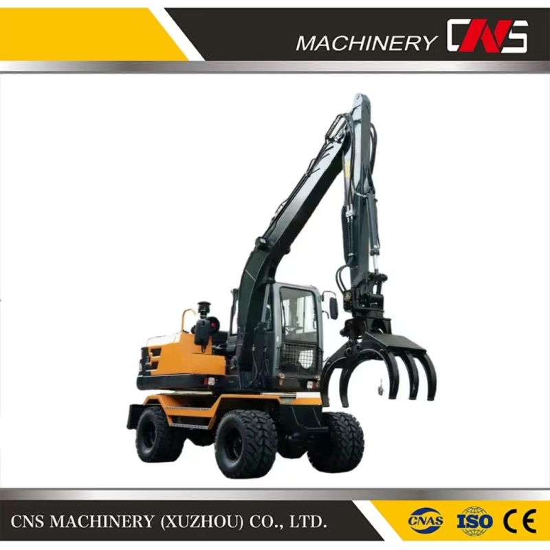 China Factory Truck Extend Hydraulic Boom Fixed Static Stationary Metal Scrap Wood Forest Log Grabber Grapple Crane
