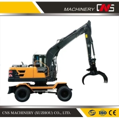 China Factory Truck Extend Hydraulic Boom Fixed Static Stationary Metal Scrap Wood Forest Log Grabber Grapple Crane