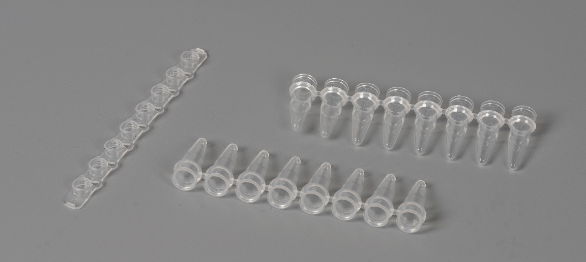 0.2 mL-PCR 8連チューブ&8連フラットキャップ- Aタープ（透明）
