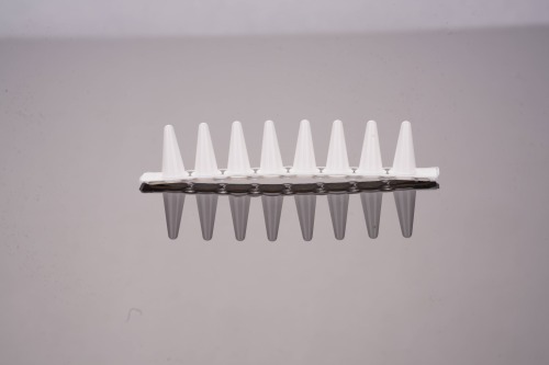 0.1 mL-PCR 8連チューブ&8連フラットキャップ- Aタープ（白）