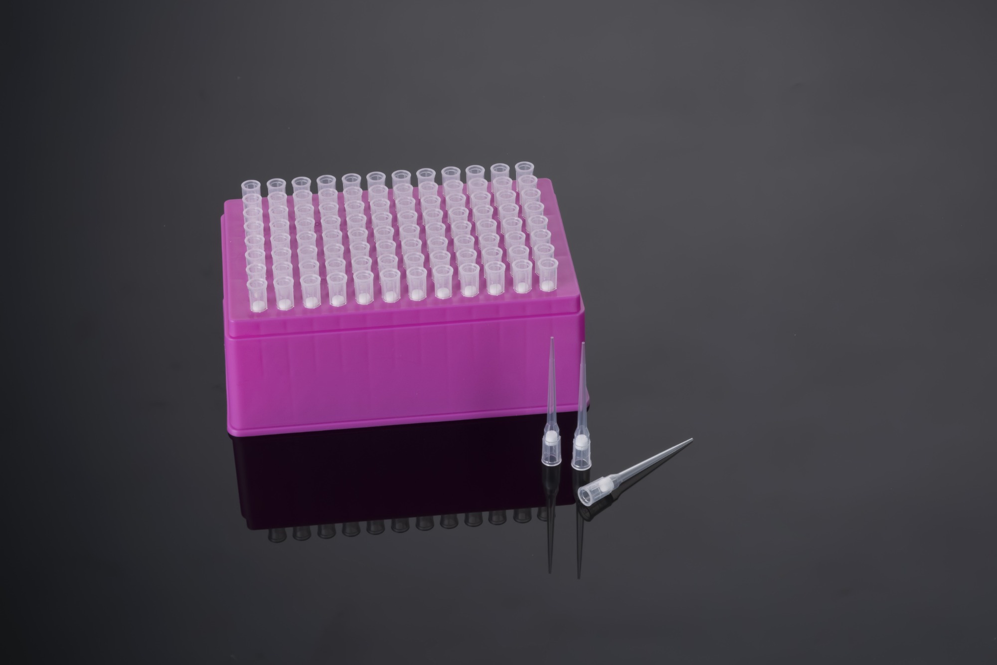 50 μL-Beckman用チップ 透明-フィルター-ラック入り-滅菌済み