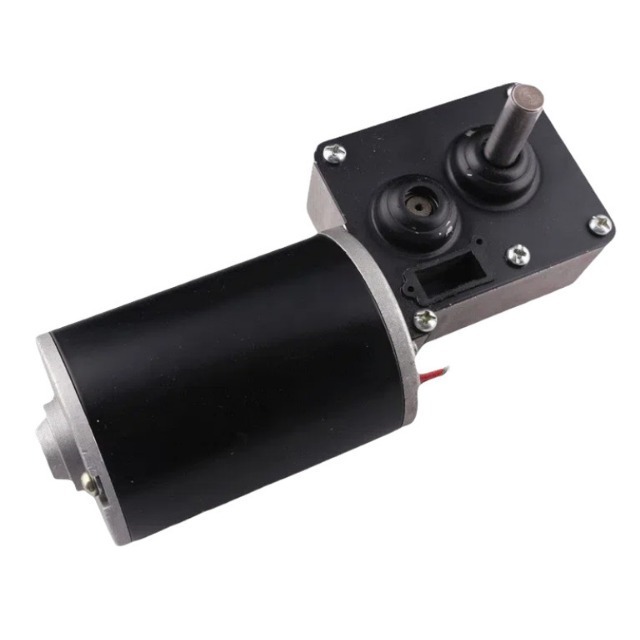 76mm Large Torque Double Shaft Medical Lifting Motor 24V Brushed DC Worm Gear Reducer Motor China