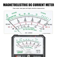 VICTOR 3010 3021 7244 Analog Multimeters，DC /AC voltage, DC current, Resistance, Audio level, Diode /Triode test, battery test, continuity buzzer