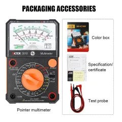 VICTOR 3010 3021 7244 Analog Multimeters，DC /AC voltage, DC current, Resistance, Audio level, Diode /Triode test, battery test, continuity buzzer