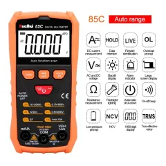 VICTOR 85C 85D Digital Multimeter, measure DCV, ACV, DCA, ACA, resistance and continuity test, NCV (non-contact ACV induction measurement), Live (live line judgment) , torch functions