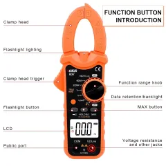 VICTOR 606+ 606A+ 606B+ 606C+ Digital Clamp Meters ,measuring DCV, ACV, DCA and ACA, Resistance, Continuity Buzzer, Diode, Frequency,Temperature