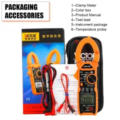 VICTOR 610B+ 610C+ Digital Clamp Meter,measuring DCV, ACV，Low Z (AC V), ACA,DCA，Resistance, Diode and Continuity Test, Capacitance，Frequency，Duty cycle，Temperature，Live Wire test ，NCV Measurement