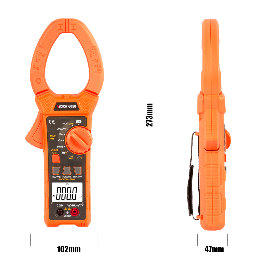 VICTOR 6050 6052 Digital Clamp Meter,measuring DCV, ACV，ACA,DCA 