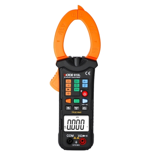 VICTOR 610L Digital Bluetooth Clamp Meter, measure AC/DC voltage, AC current, low-pass filter voltage/current, surge current, peak voltage/current, continuity test, capacitance, non-contact AC voltage induction measurement ((NCV).