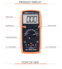 VICTOR 6013 Digital Capacitance Meter, Low battery indication,Backlight ,Zero adjustment,Max 1999 Display,Shock protection