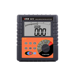 VICTOR 6415 Double-Clamp Multifunctional Earthing Resistance Tester Digital Earth Resistance Tester 2/3/4-wire method ,FFT/ AFC technology,Backlight, store 2000 groups,LCD Display ,Data Hold